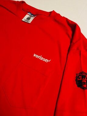 NEW Verizon CWA Union Employee Work Pocket T-Shirt 2XL Phone TV Fios Internet